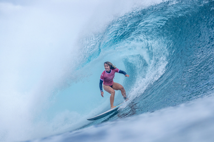 Caroline Marks: the reigning world champion tasted Olympic gold at here favorite wave | Photo: ISA