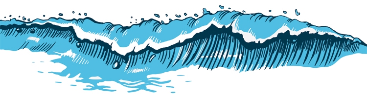 colorized blue wave