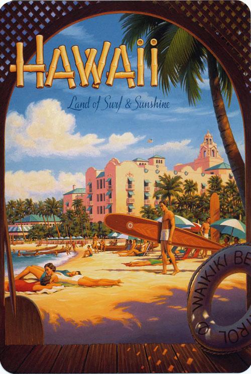 15 beautiful surf travel Hawaiian posters