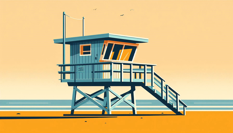 Lifeguard tower: you can always change the perspective and style of your drawing or illustration | Illustration: SurferToday