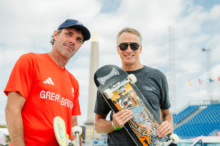 Andy Macdonald and Tony Hawk: forever passionate about skateboarding | Photo: Skateboard GB