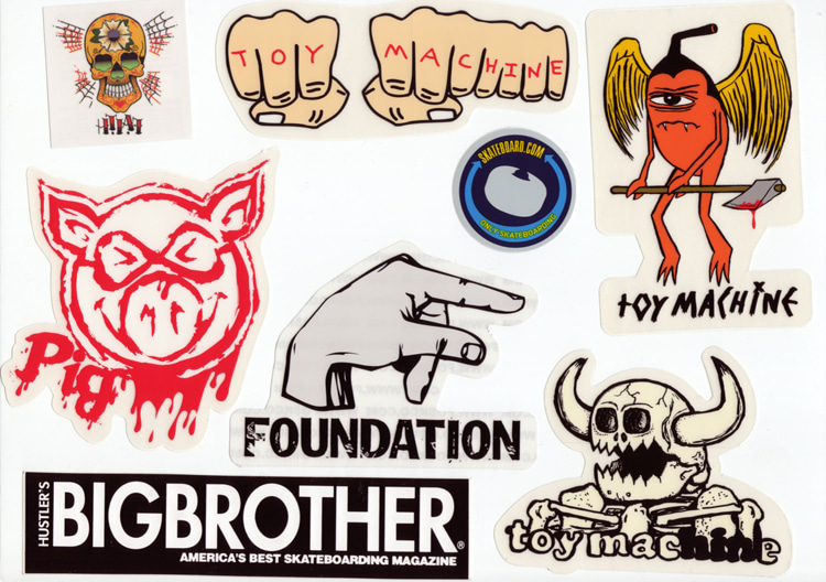 90s Skateboard Stickers, Classic 90s Stickers