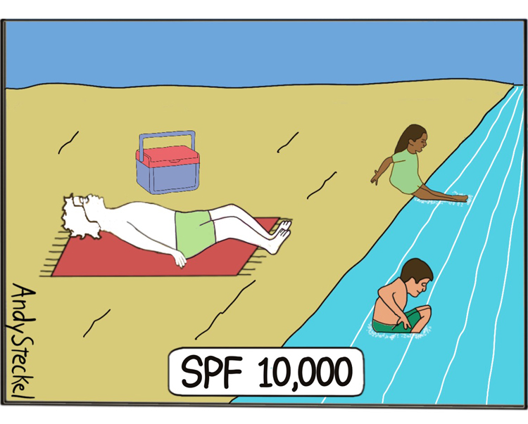 SPF 10,000 | Cartoon: Andy Steckel