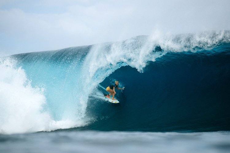 Tatiana Weston-Webb: she scored the first-ever Perfect 10 by a woman at Teahupoo | Photo: WSL